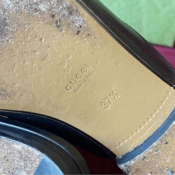SOLD Gucci Women’s Princetown Leather Slipper Flats Loafers Slides Mules 37.5 - Picture 9 of 10